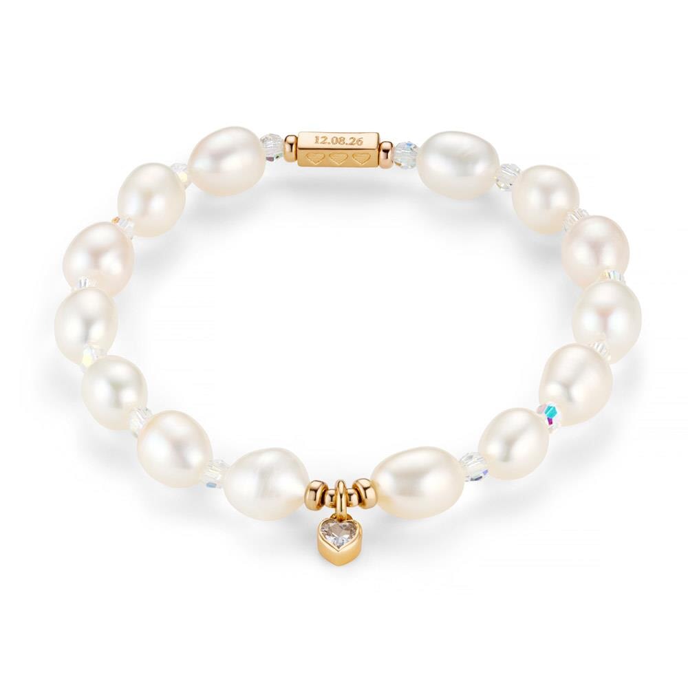 Devotion Pearl Personalised Gold Plated Stack
