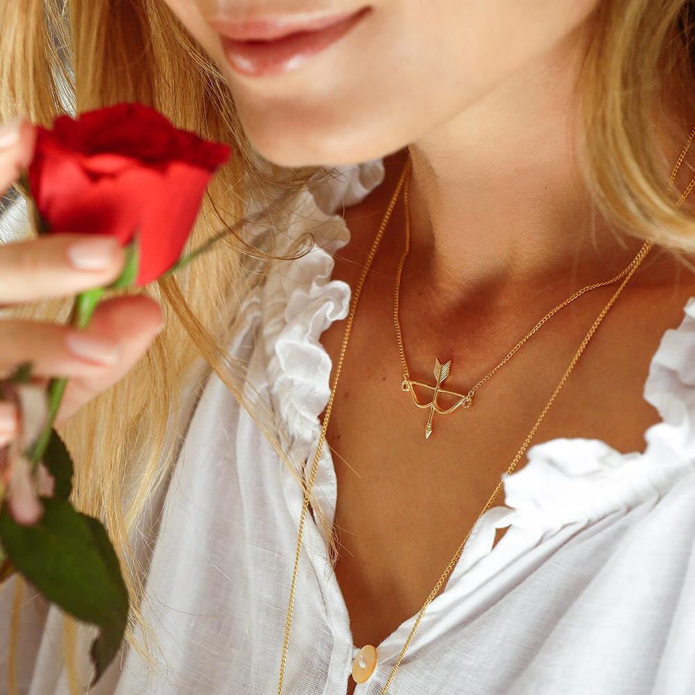 Outlet Lover's Arrow Gold Plated Necklace