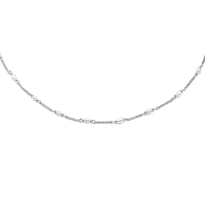 Dainty Silver Necklace - Pearl