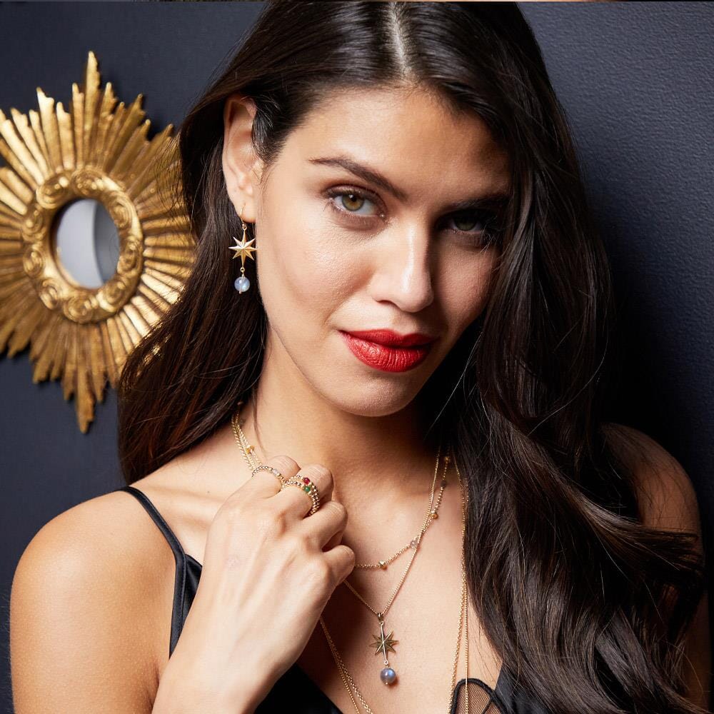 Wish Upon A Star Labradorite Gold Plated Earrings
