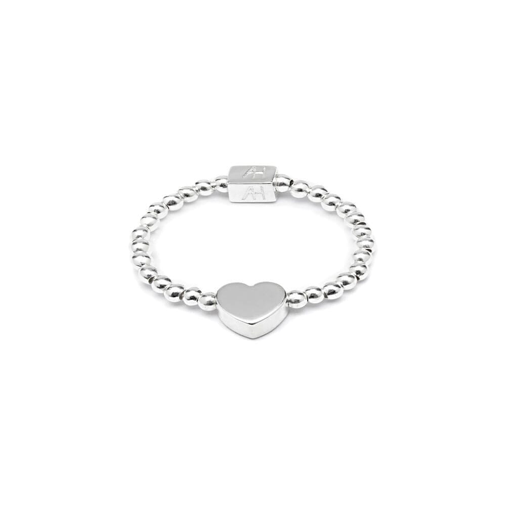 Dainty Boxed Heart Silver Ring