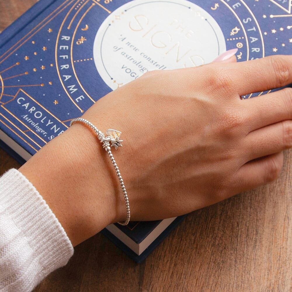 Zodiac Silver Charm Bracelet - Star Initial