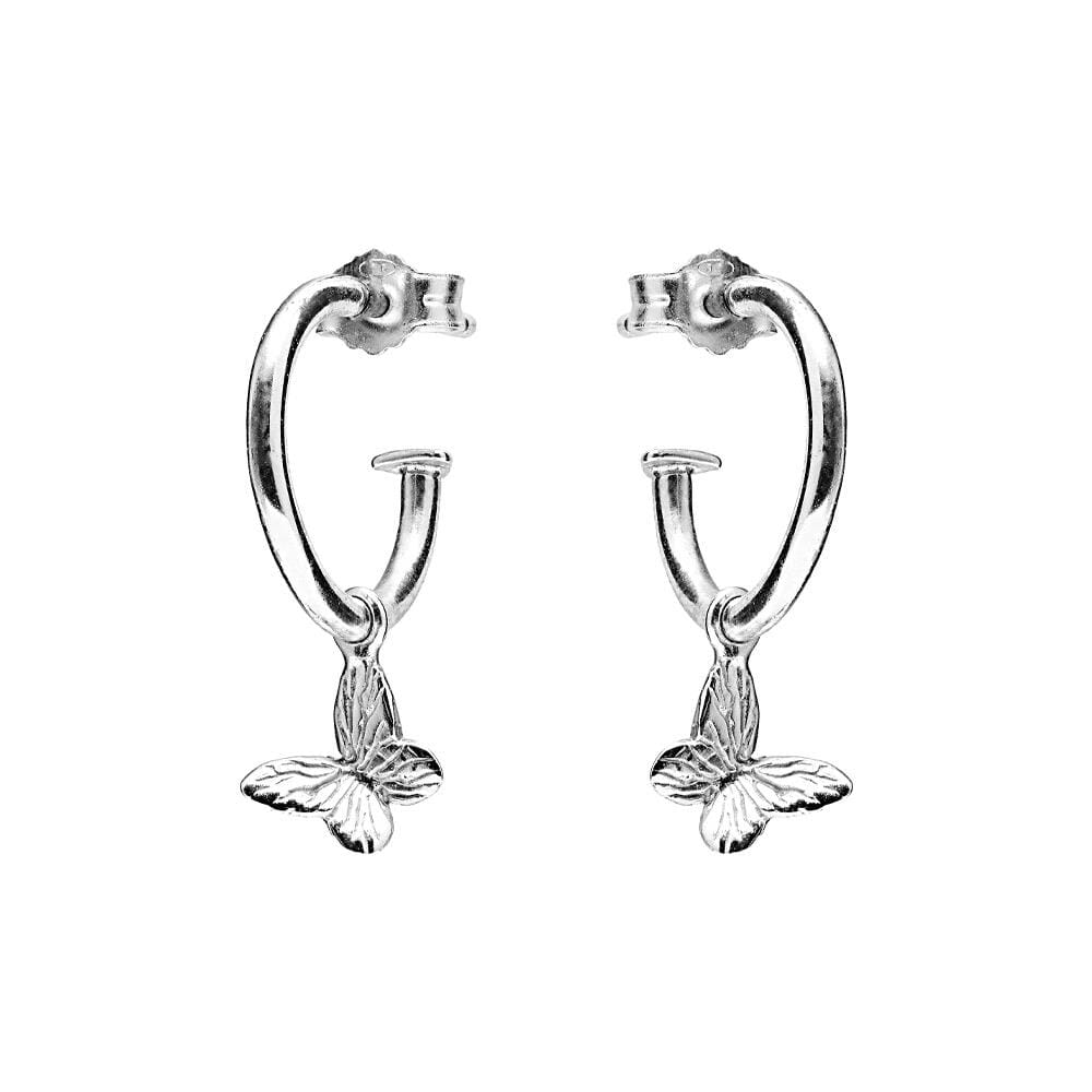Papillon Silver Hoop Earrings