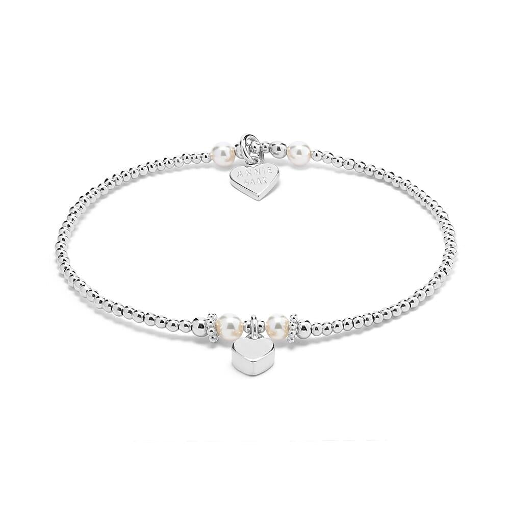 silver bracelet with pearl charm