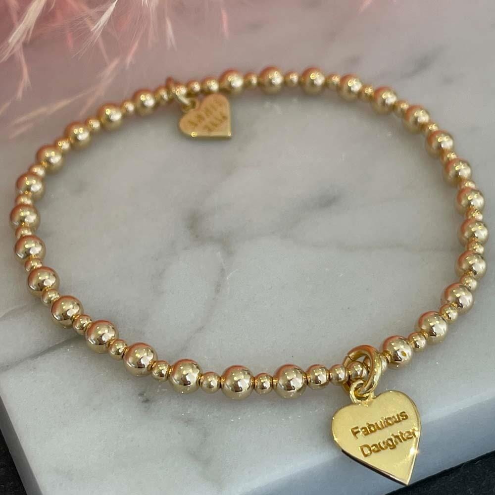 Mini Orchid Gold Charm Bracelet - Fabulous Daughter