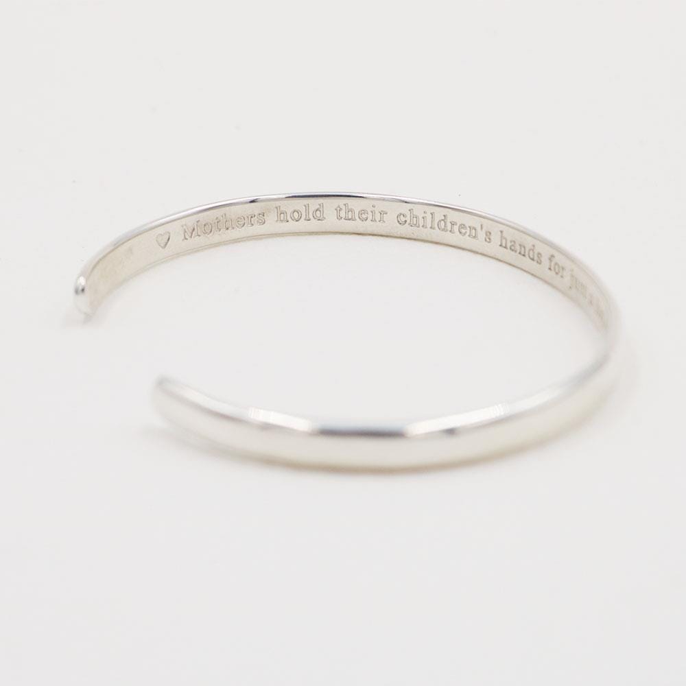 Mothers Hold Motto Silver Cuff