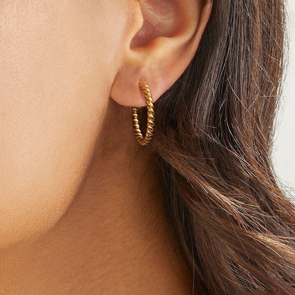 Outlet Twisted Gold Earrings
