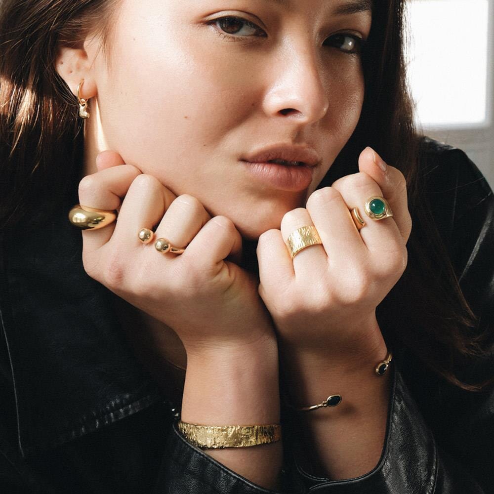 NU & MII Geo Gold Plated Ring