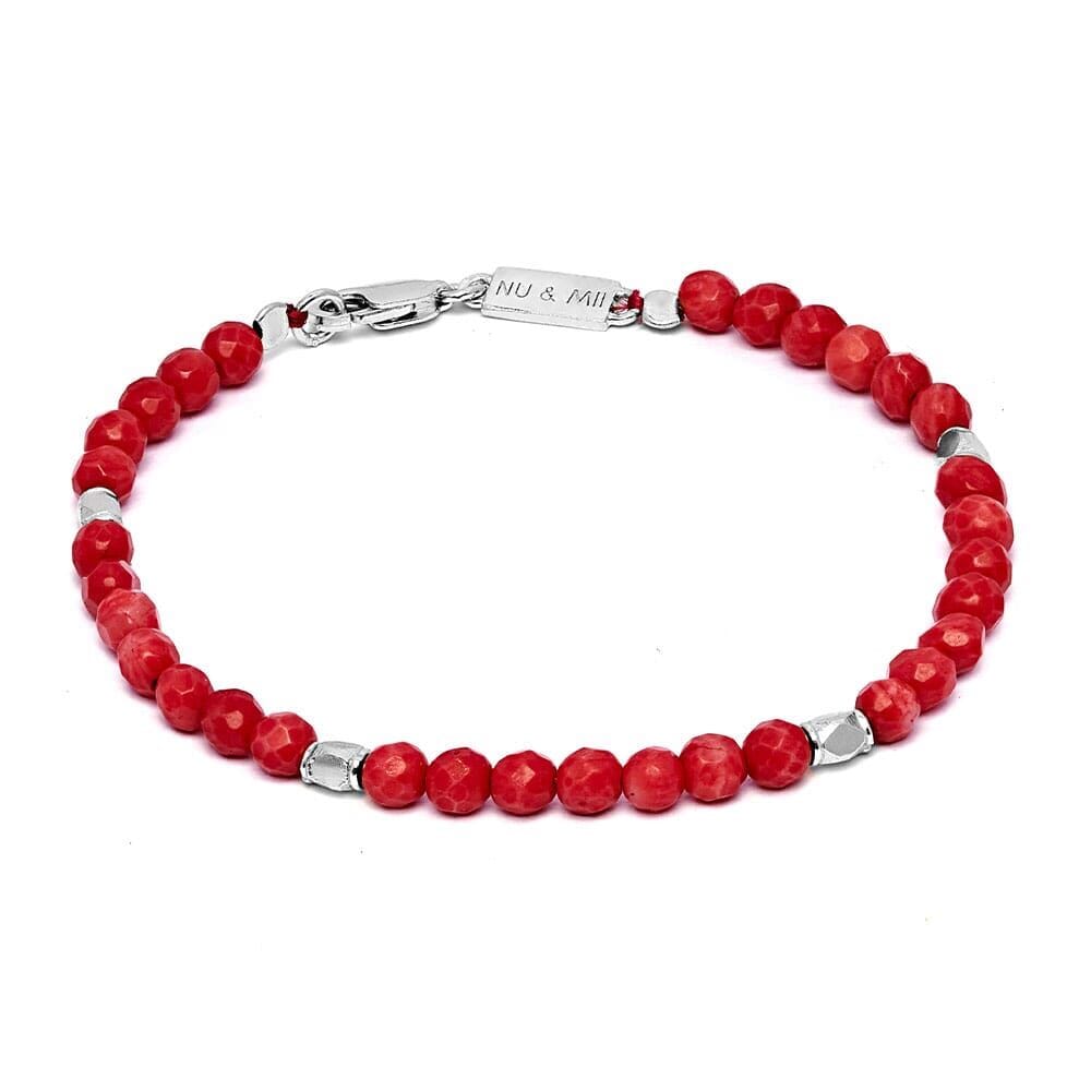 NU & MII Boho Silver Bracelet - Red Bamboo