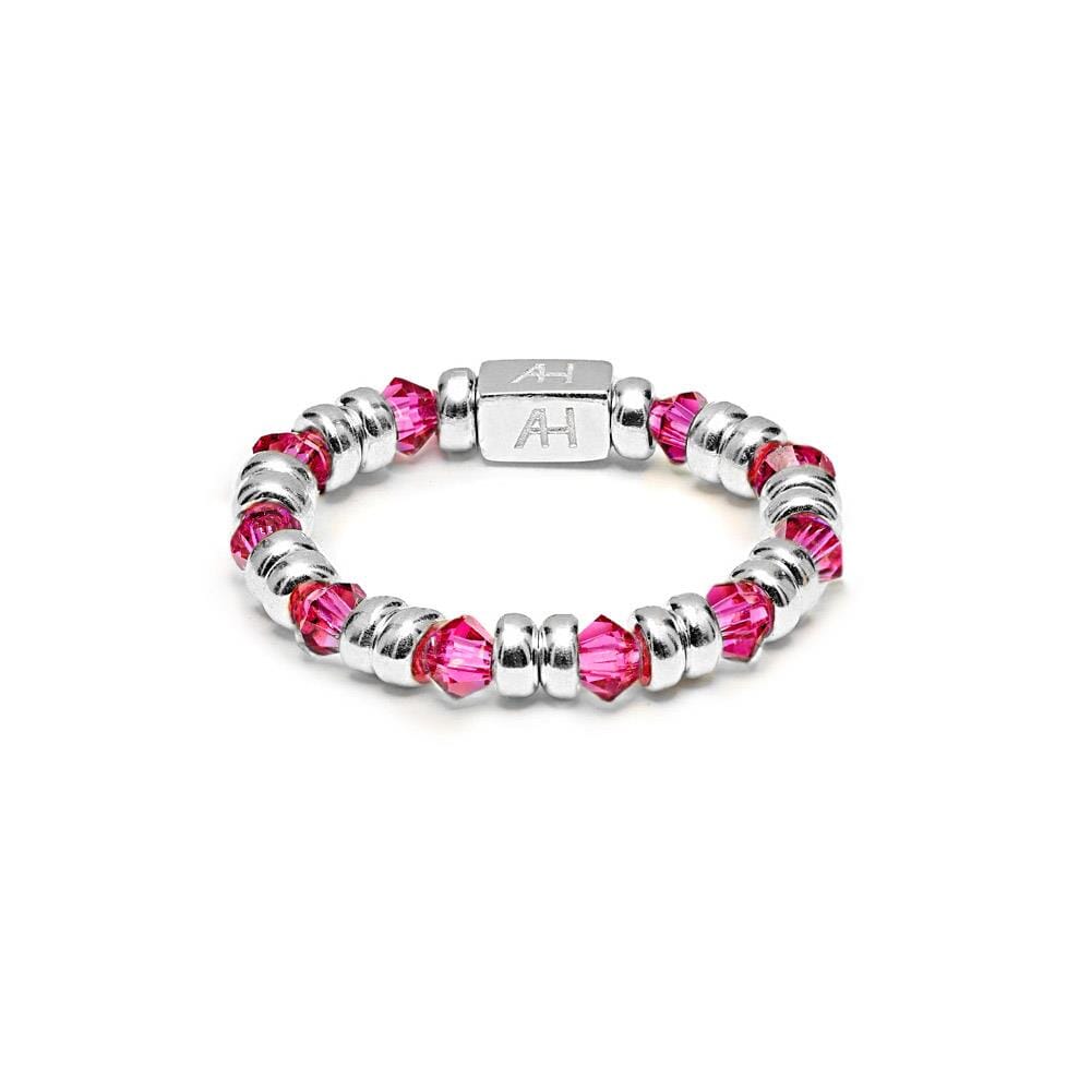 Joy Crystal Silver Ring - Cerise