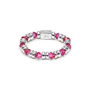 Joy Crystal Silver Ring - Cerise