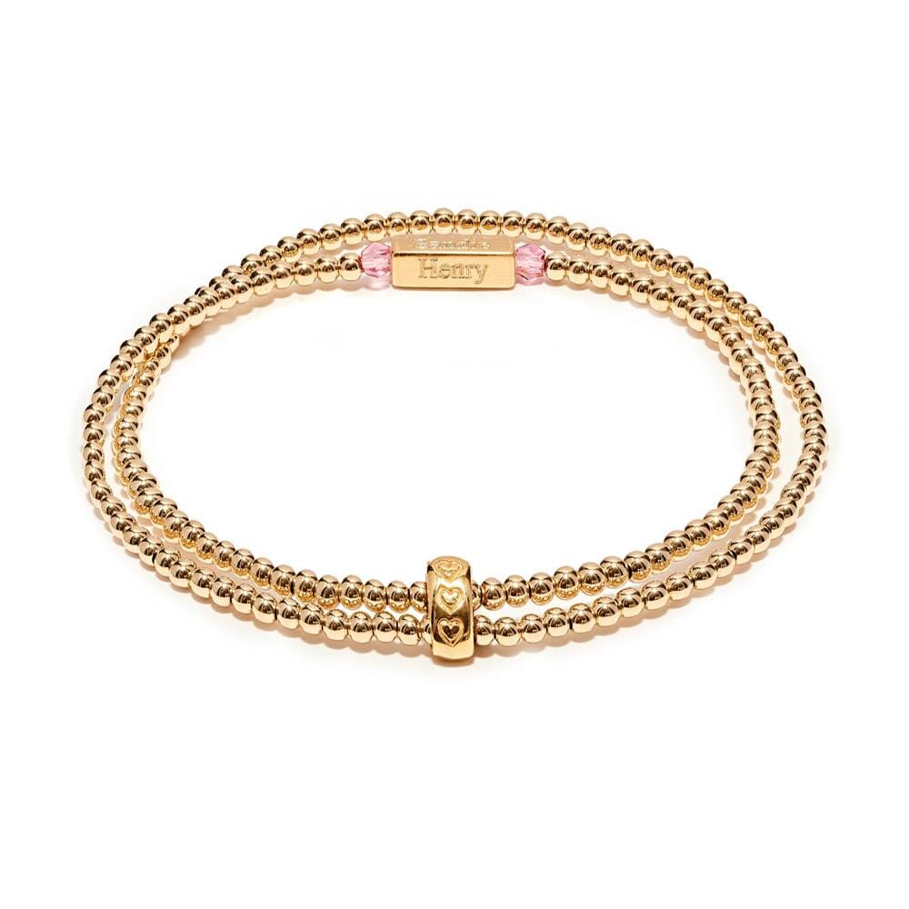 Phoebe Looped Personalised Gold Plated Bracelet - Rose