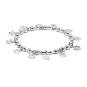Mini Cluster of Stars Silver Bracelet