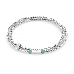Phoebe Looped Personalised Silver Bracelet - Turquoise
