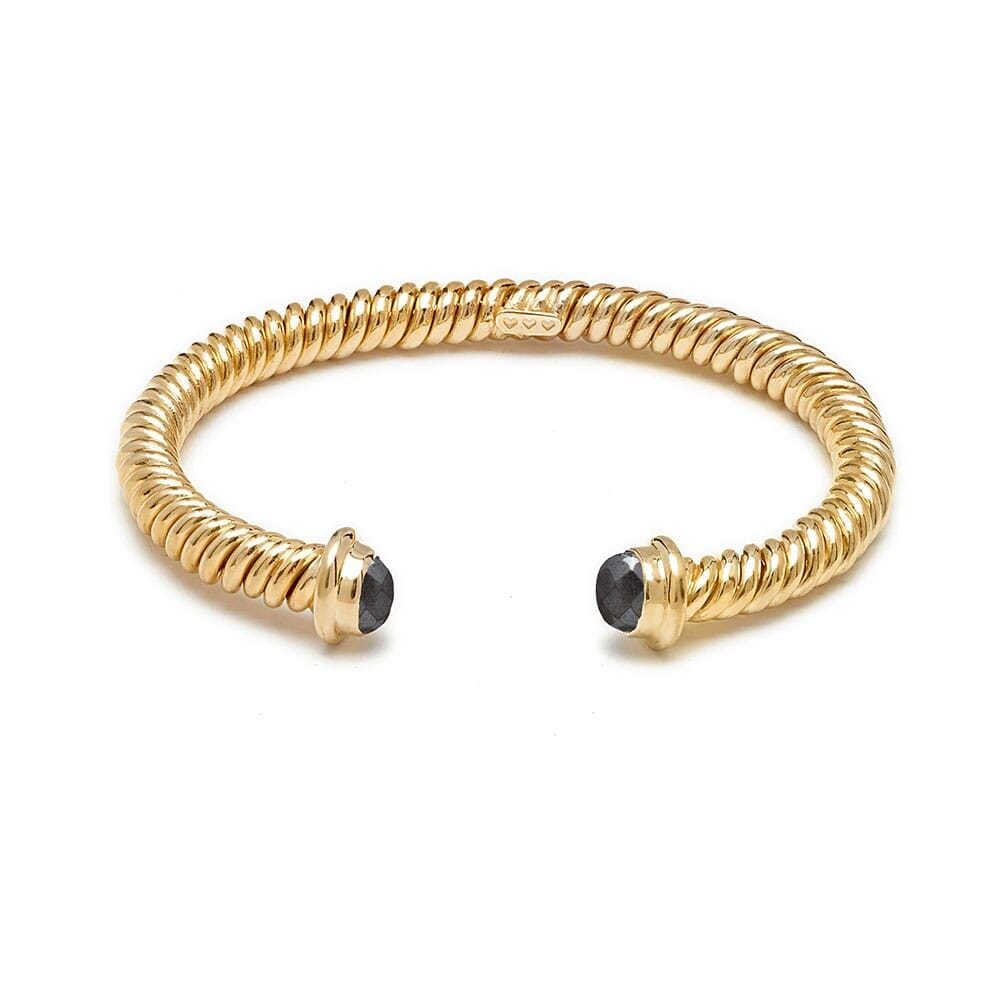 Hematite Twirl Gold Bangle