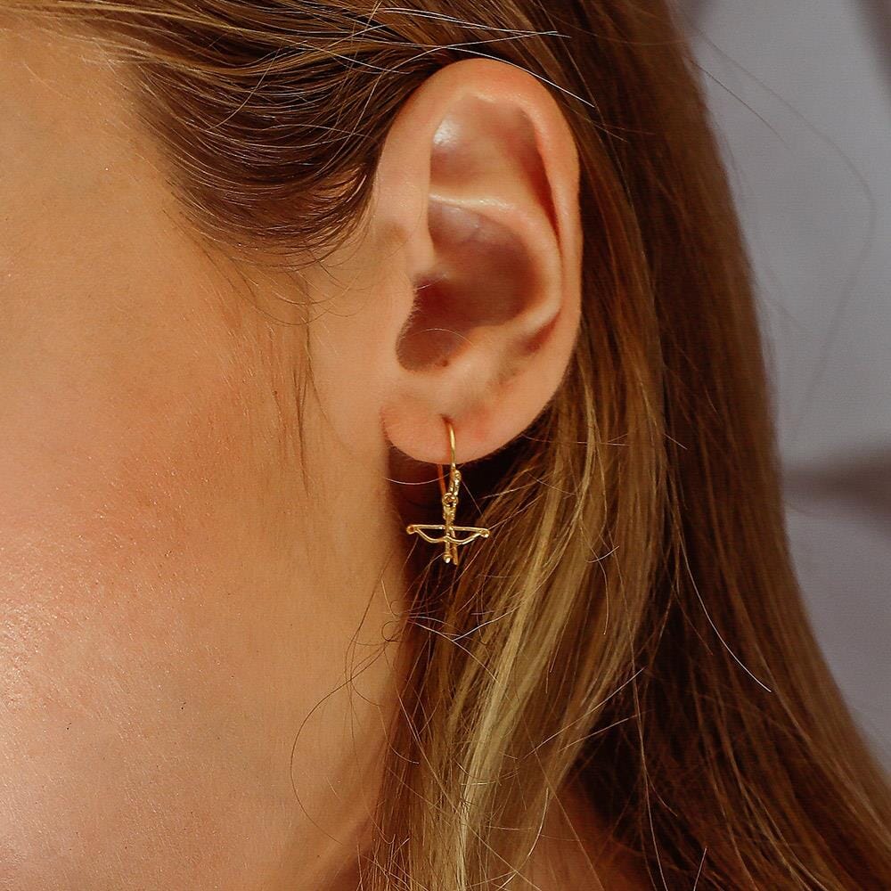 Outlet Lover's Arrow Gold Plated Earrings