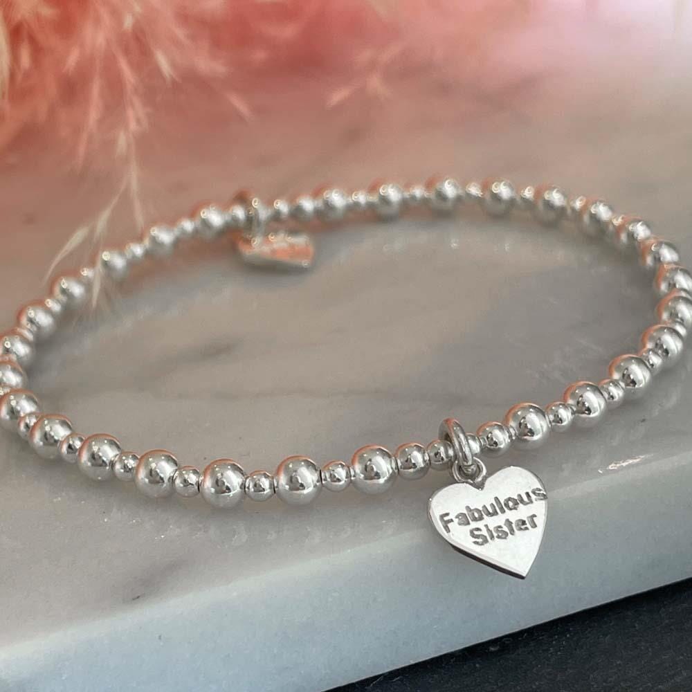 Mini Orchid Silver Charm Bracelet - Fabulous Sister