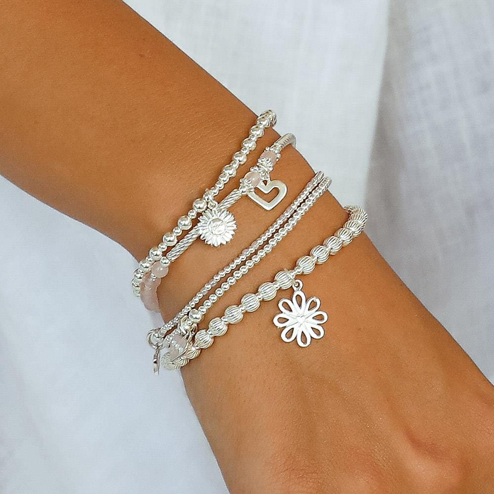 Lili Flower Silver Charm Bracelet