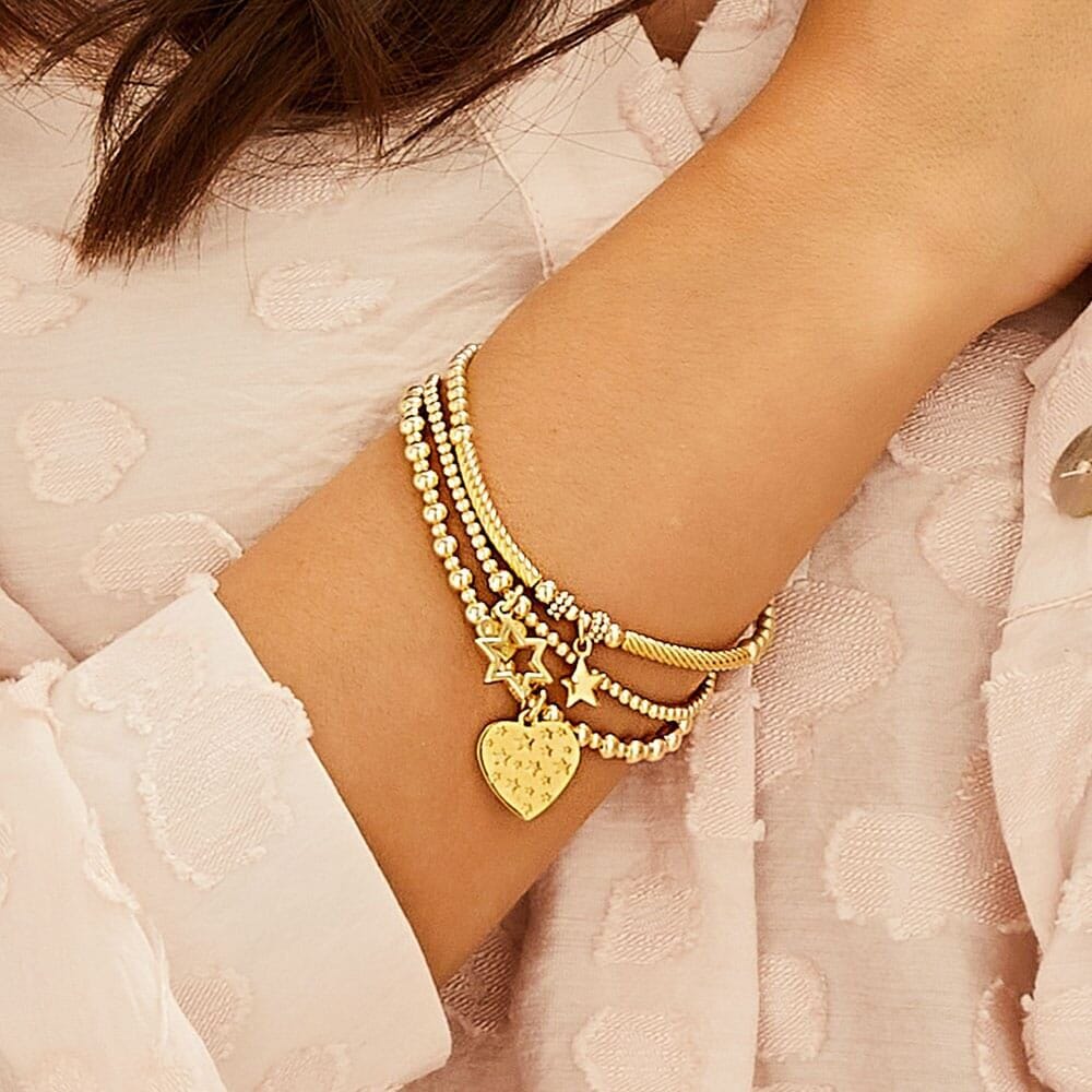 Outlet Santeenie Gold Charm Bracelet - Open Star