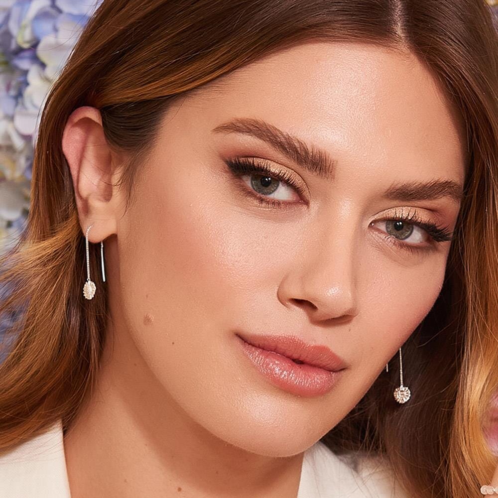 Sunflower Silver Pull Through Earrings