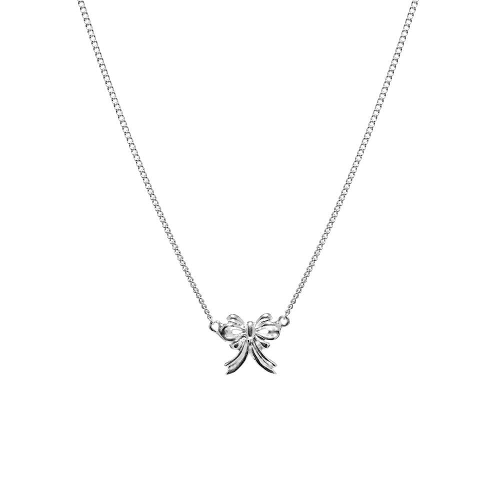 Victoria Bow Silver Necklace
