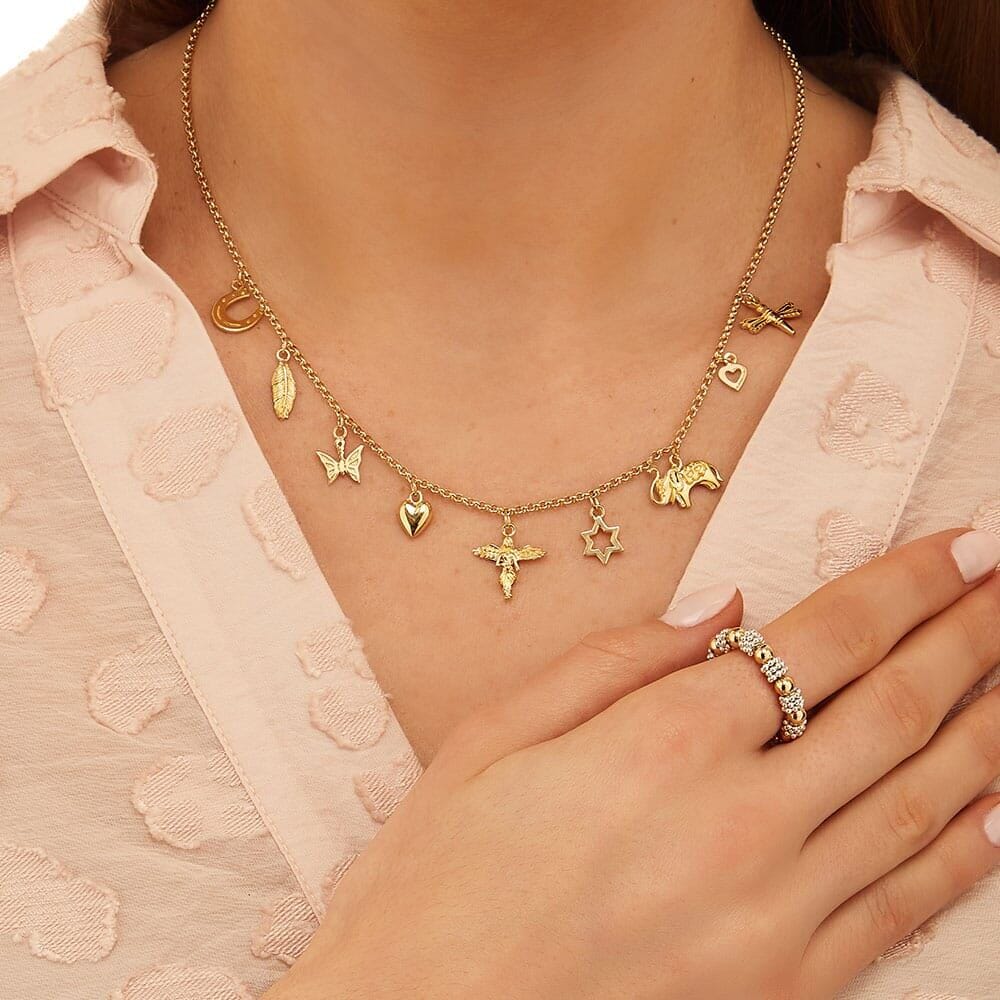 Outlet Multi Charm Gold Necklace