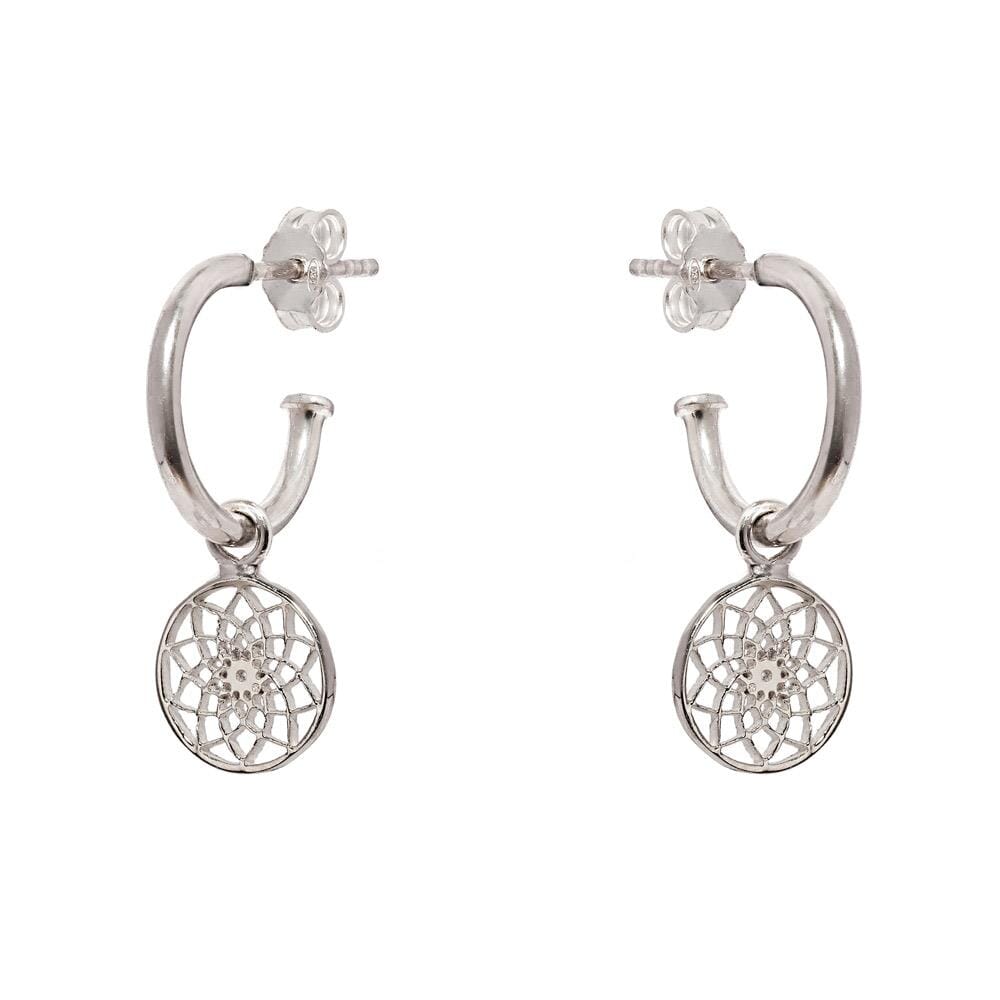 Crown Chakra Hoop Silver Earrings