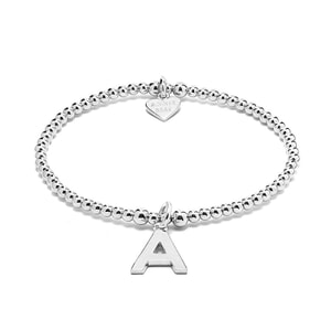 Anna Bella Initial Silver Charm Bracelet