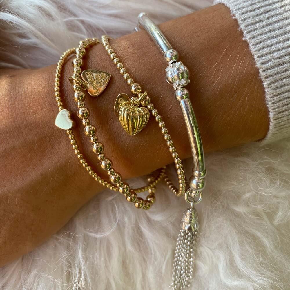 Dainty Boxed Heart Gold Plated Bracelet