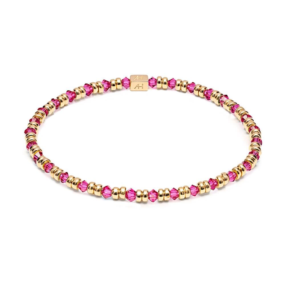 Joy Crystal Gold Plated Bracelet - Cerise