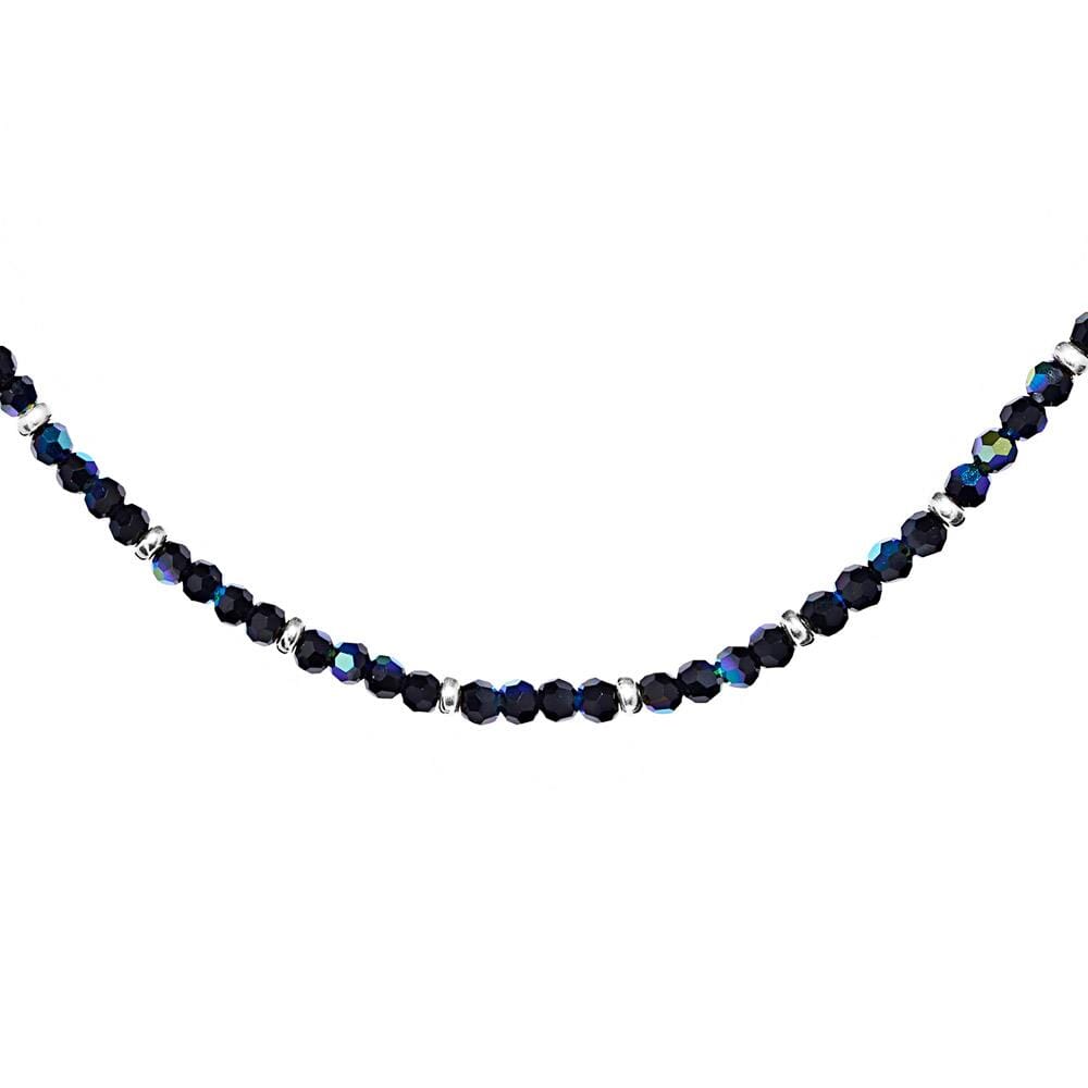 Mini Blisski Silver Necklace - Black Crystal