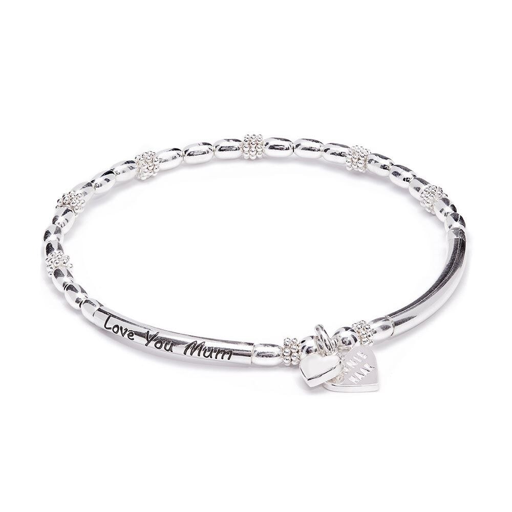 Annie Haak Love You Mum Silver Charm Bracelet Boxed Heart