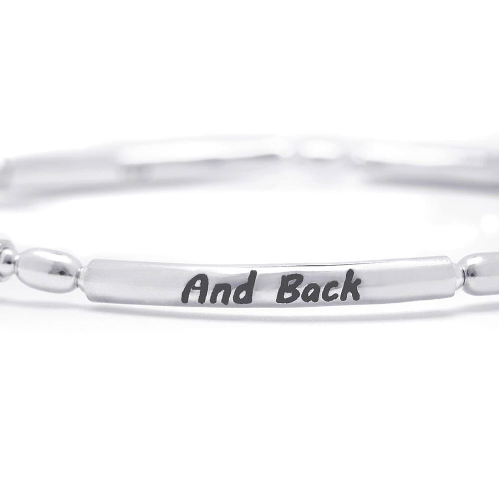 Love You to the Moon and Back Silver Charm Bracelet