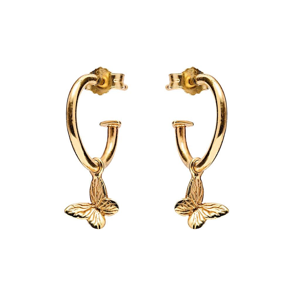 Papillon Gold Plated Hoop Earrings