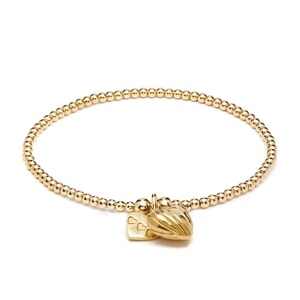 Santeenie Gold Charm Bracelet - Lined Heart