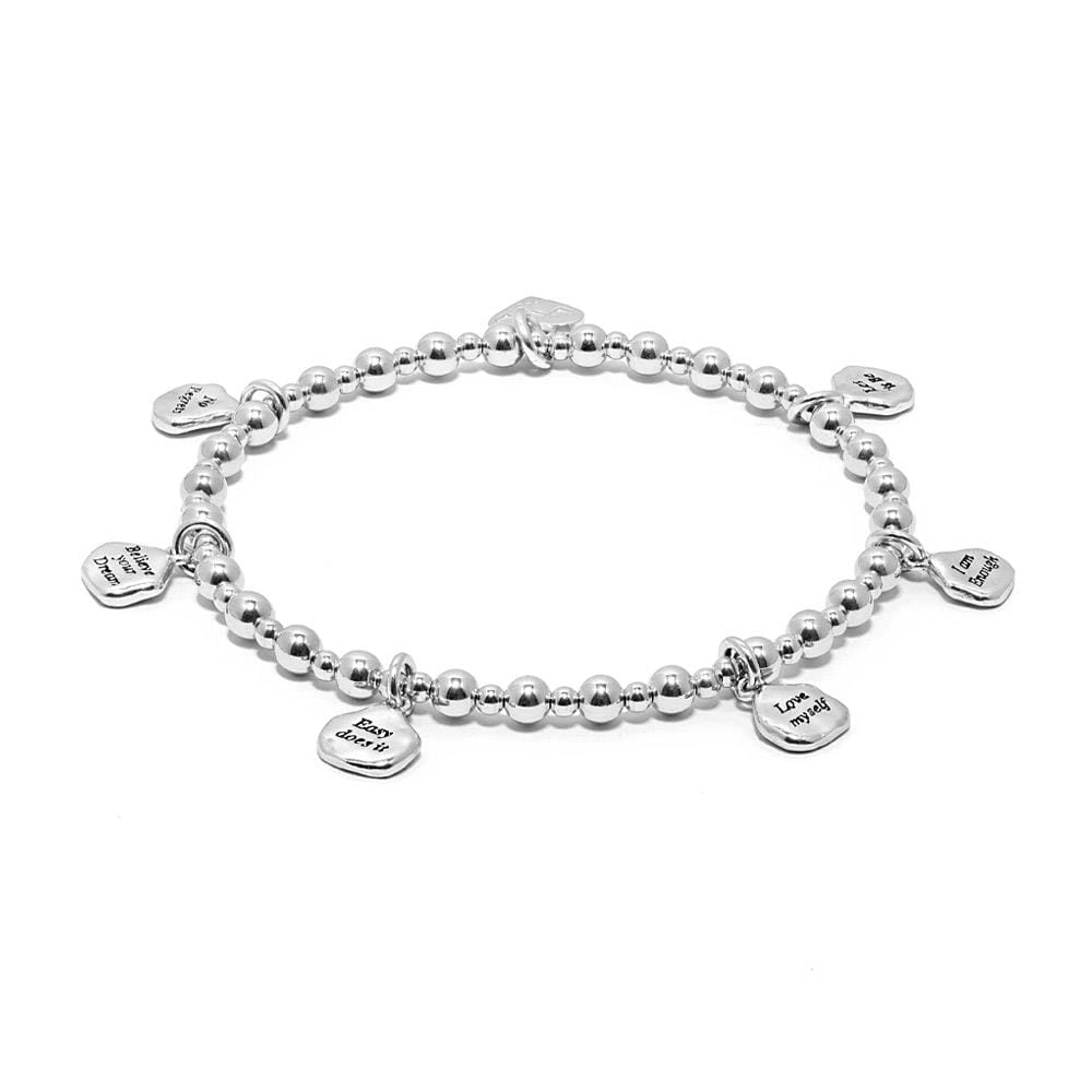 Chunky silver hot sale charm bracelet