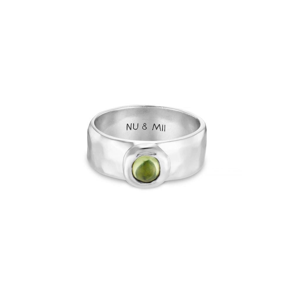 NU & MII Clara Band Peridot Silver Ring