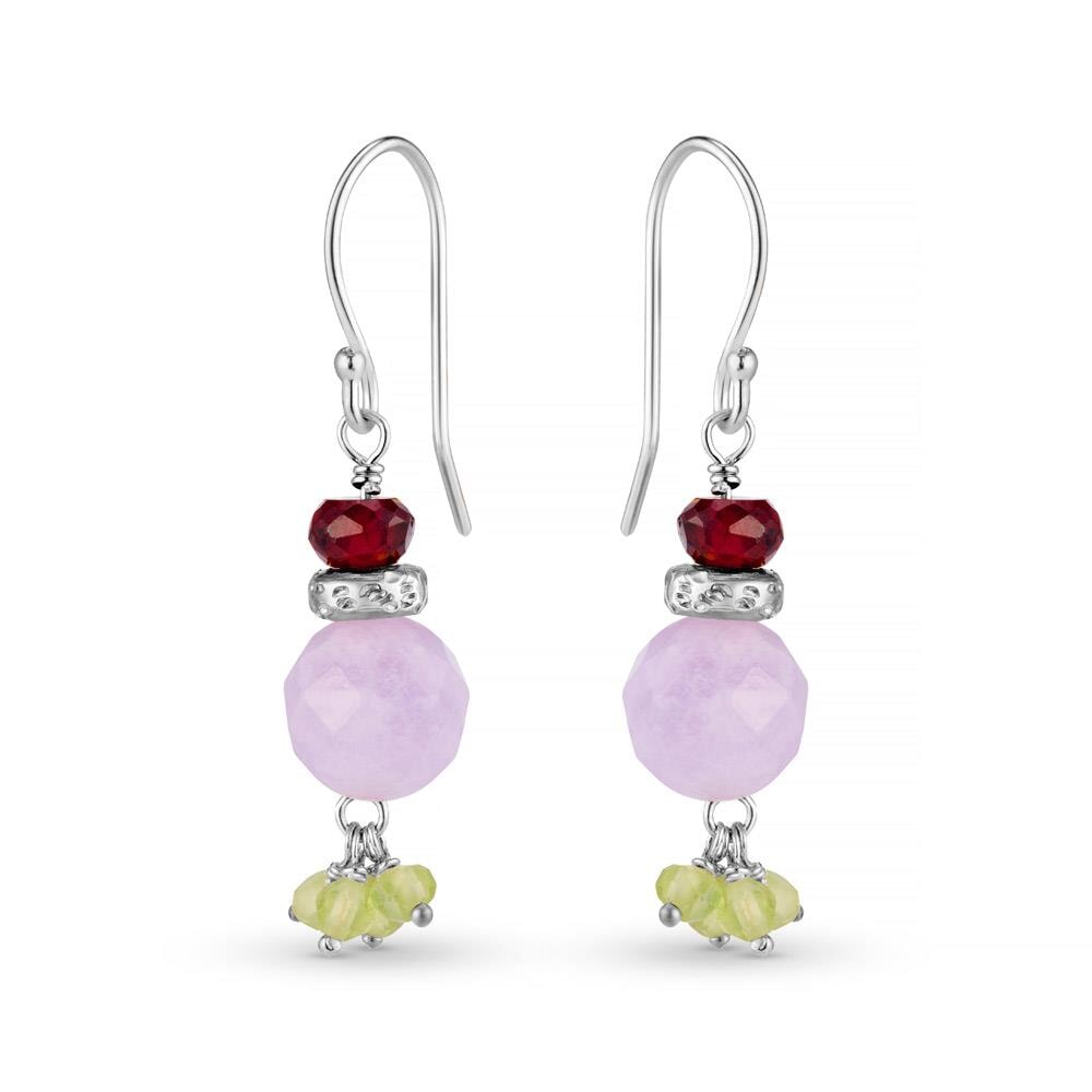 Precious Dangle Silver Earrings - Lilac