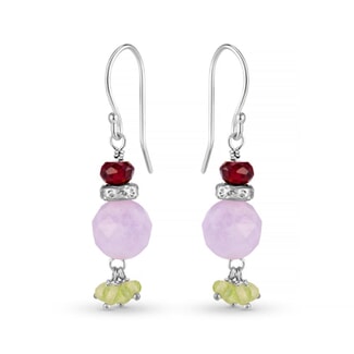 Precious Dangle Silver Earrings - Lilac
