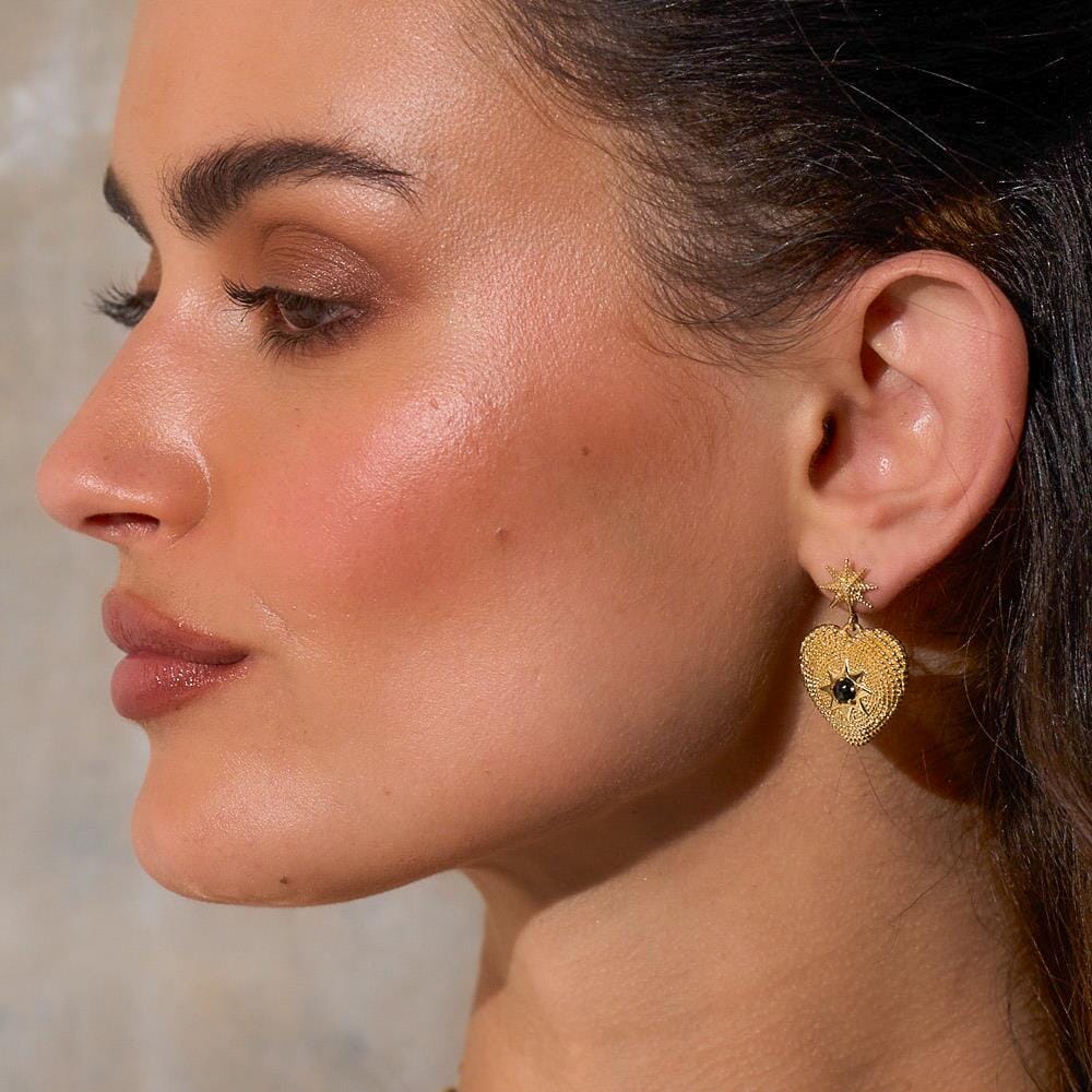 Divine Heart Gold Plated Earrings
