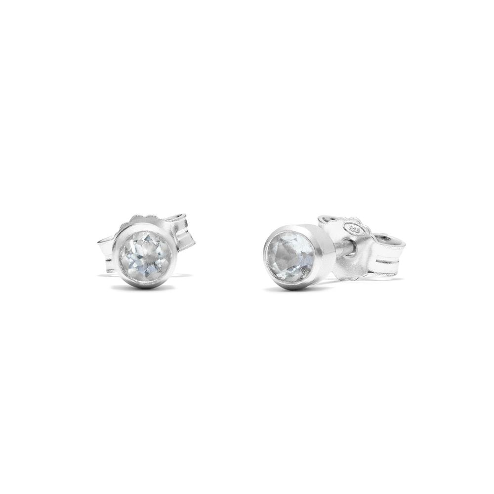 Outlet Zodiac Silver Stud Earrings - Birthstone