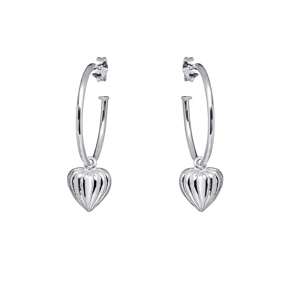 Silver on sale heart hoops