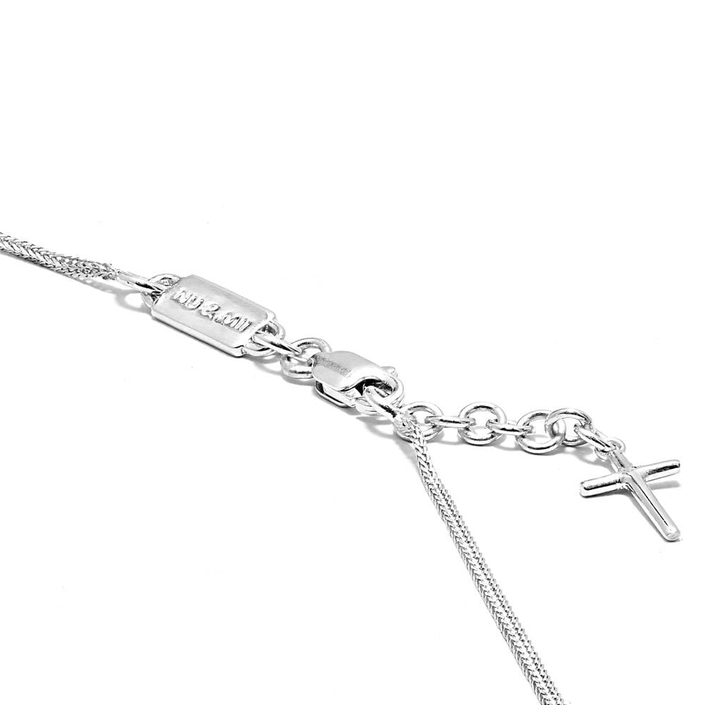 Outlet NU & MII Mini Sideways Cross Silver Necklace
