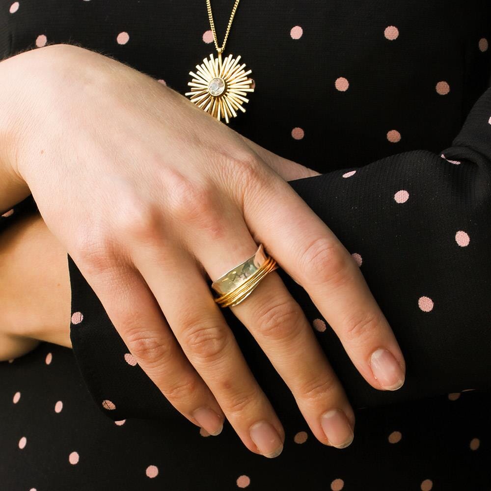 Saturn Spinner Silver & Gold Plated  Ring
