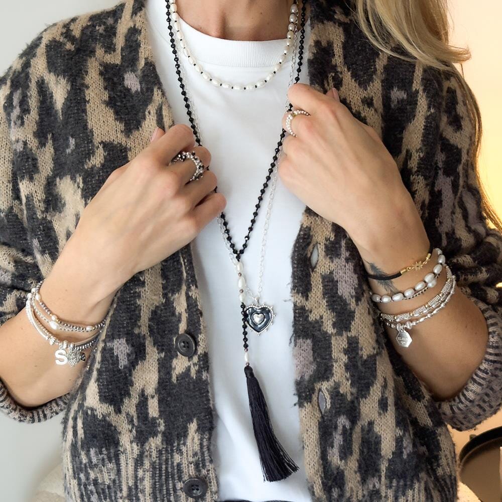 Tassel Pearl Beaded Long Necklace - Choice of Colour