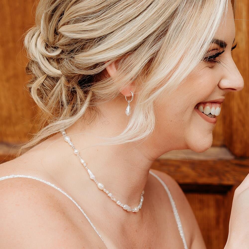Baroque Pearly Crystal Gold Plated Necklace
