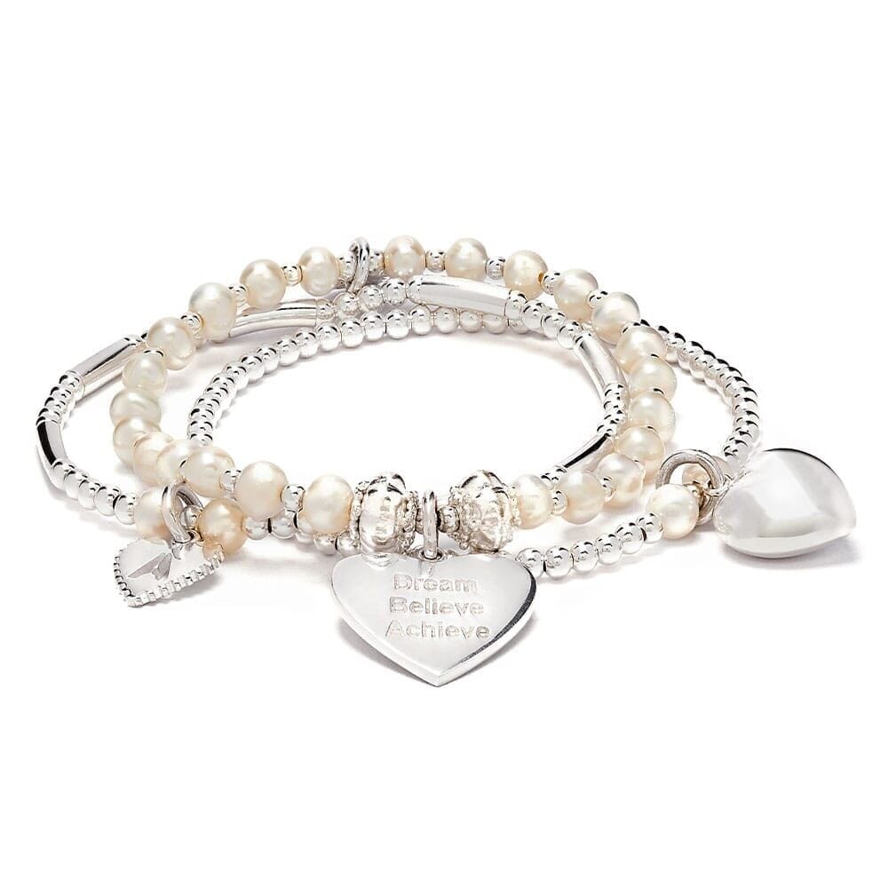 Suka Hearts Pearl Bracelet Stack