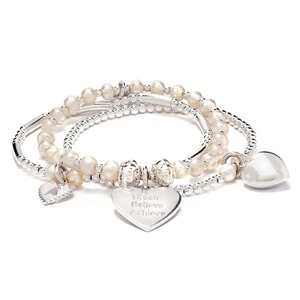 Suka Hearts Pearl Bracelet Stack