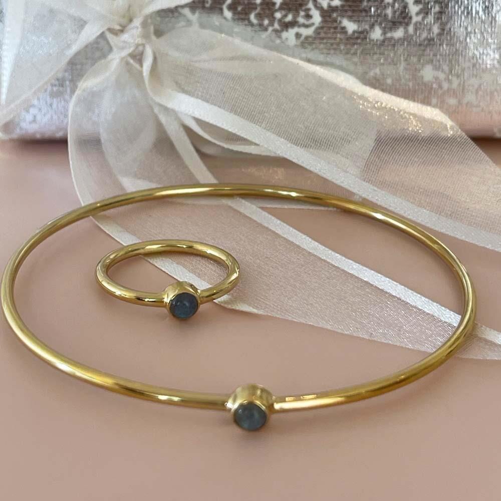 Outlet Labradorite Gold Bangle