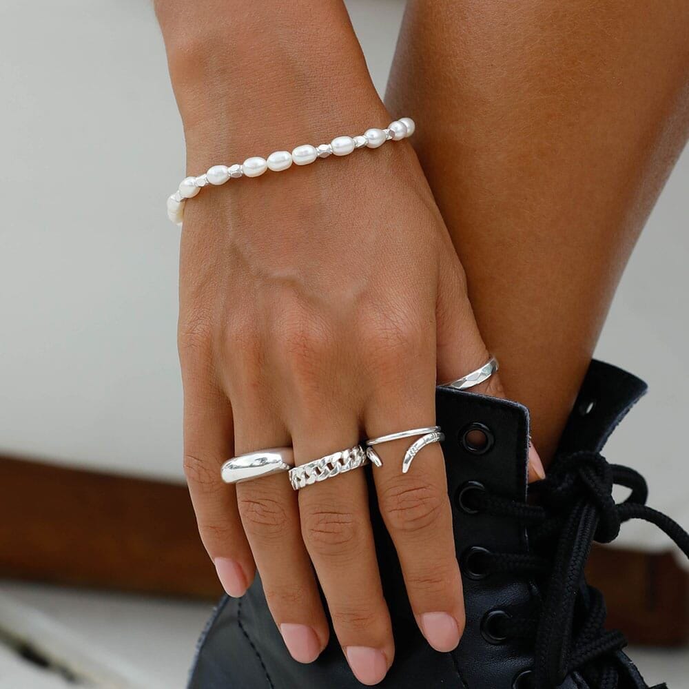 Outlet NU & MII Ivy Pearl Silver Bracelet